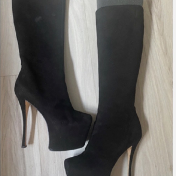 Giuseppe Zanotti Eva Skyhigh Stiletto Heel Knee High Platform Boots 38 suede - Picture 2 of 9